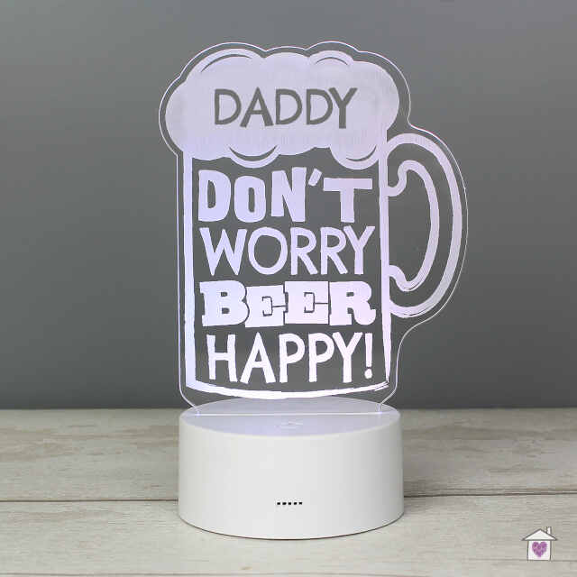 Personalised ""Beer Happy"" LED Colour Changing Light - Image 4