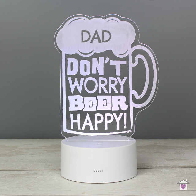 Personalised ""Beer Happy"" LED Colour Changing Light - Image 5