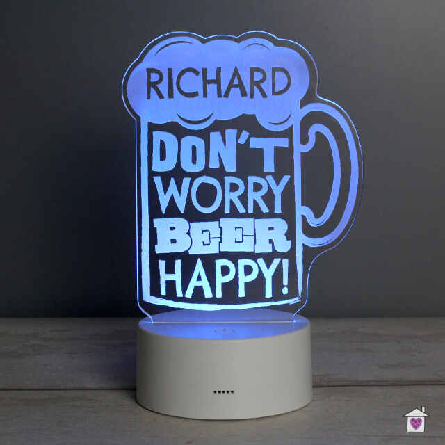 Personalised ""Beer Happy"" LED Colour Changing Light - Image 7