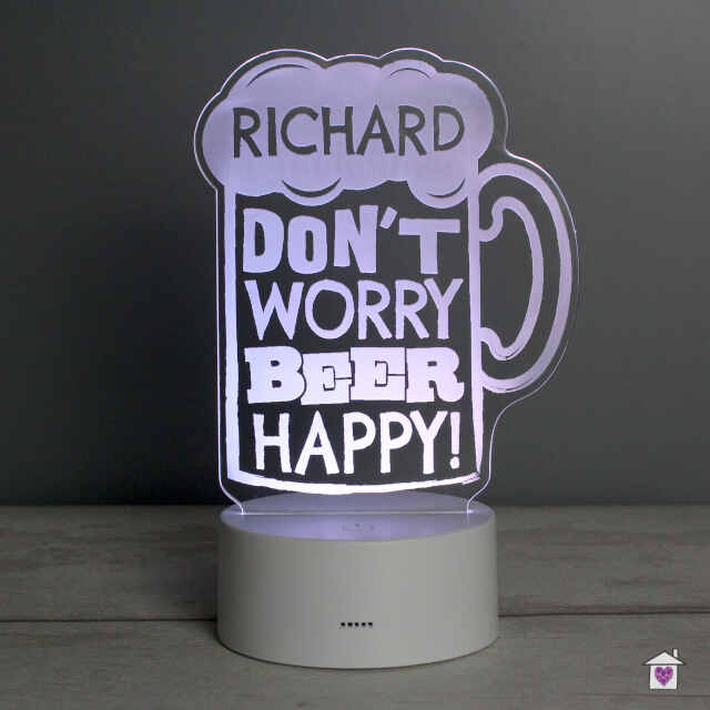 Personalised ""Beer Happy"" LED Colour Changing Light - Image 11
