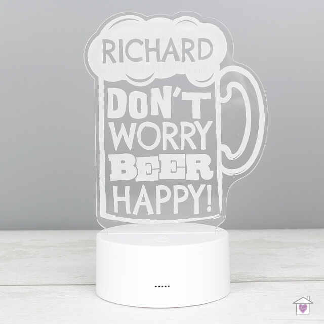 Personalised ""Beer Happy"" LED Colour Changing Light - Image 12