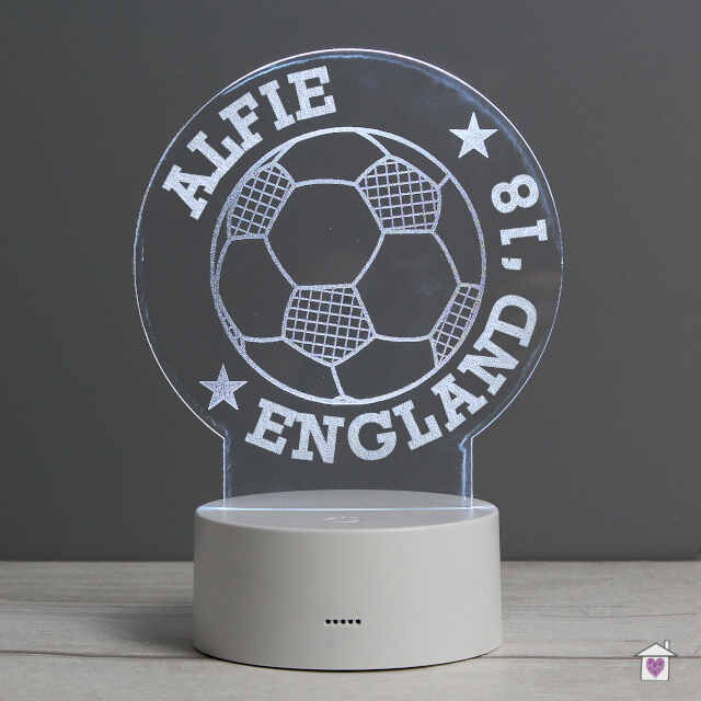 Personalised Football LED Colour Changing Desk Night Light - Image 3