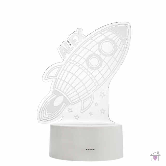 Personalised Rocket LED Colour Changing Wireframe Night Light - Image 2