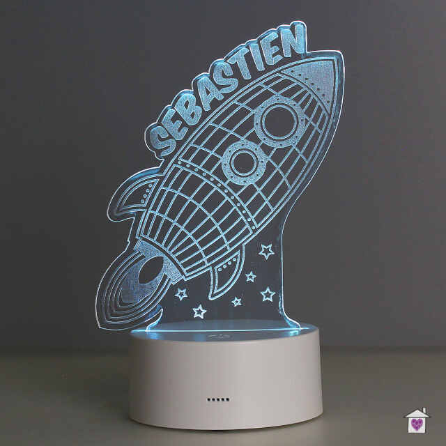 Personalised Rocket LED Colour Changing Wireframe Night Light - Image 3