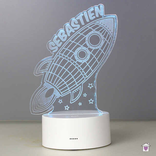 Personalised Rocket LED Colour Changing Wireframe Night Light - Image 4
