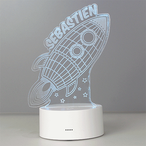 Personalised Rocket LED Colour Changing Wireframe Night Light - Image 15