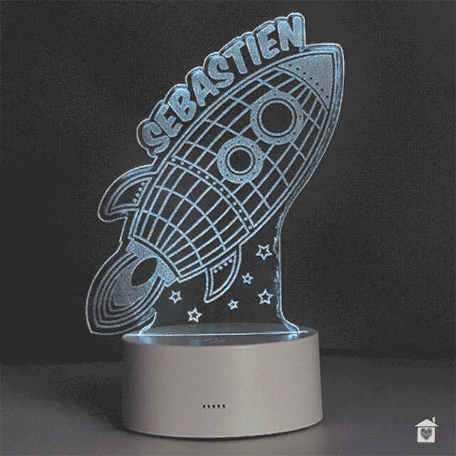 Personalised Rocket LED Colour Changing Wireframe Night Light - Image 6