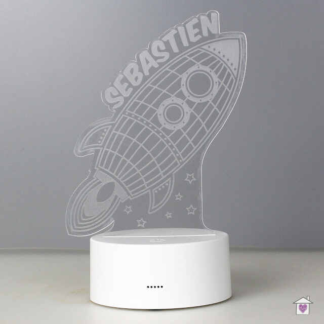 Personalised Rocket LED Colour Changing Wireframe Night Light - Image 7