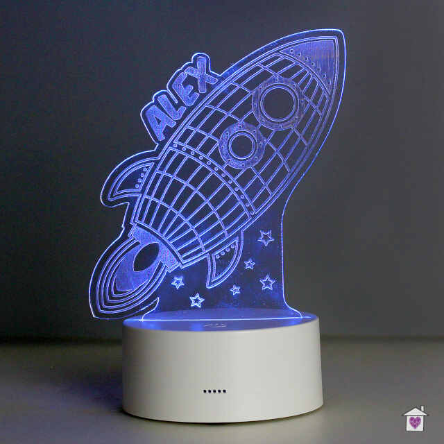 Personalised Rocket LED Colour Changing Wireframe Night Light - Image 8