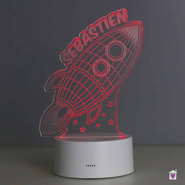 Personalised Rocket LED Colour Changing Wireframe Night Light - Image 9