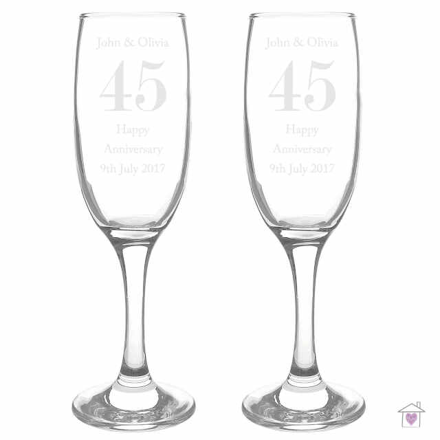 Personalised Anniversary Pair of Flutes with Gift Box - Image 2