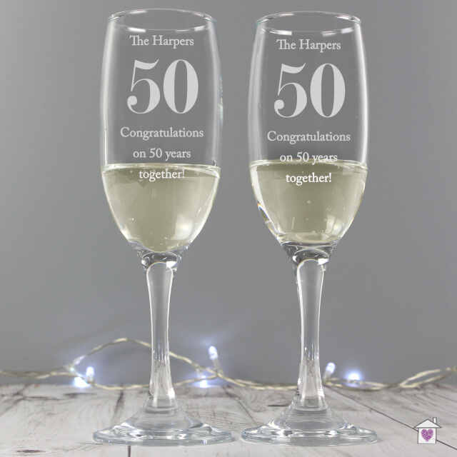 Personalised Anniversary Pair of Flutes with Gift Box - Image 4