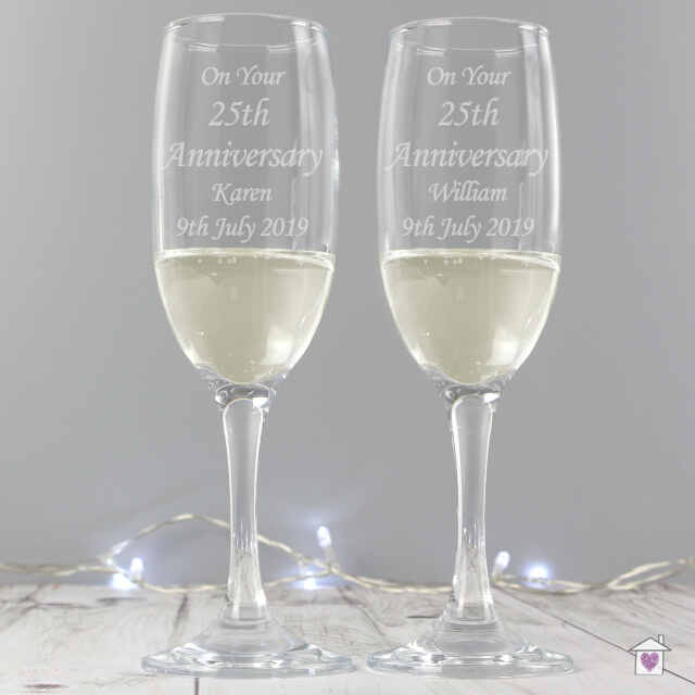 Personalised Celebration Pair of Flutes with Gift Box