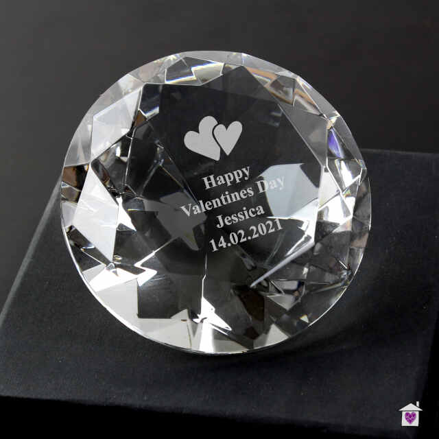 Personalised Heart Motif Diamond Paperweight - Image 3