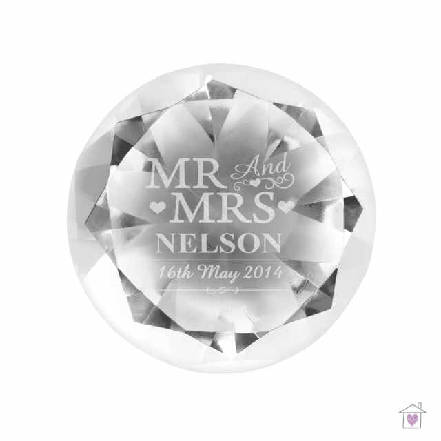 Personalised Mr & Mrs Diamond Paperweight - Image 2