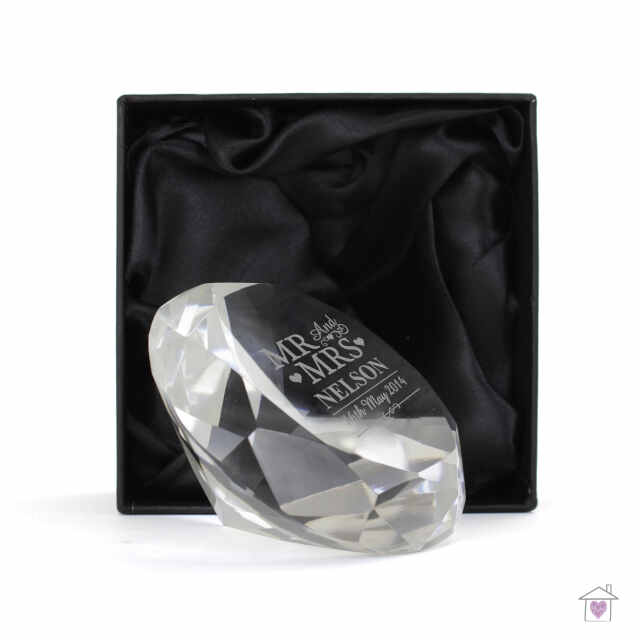 Personalised Mr & Mrs Diamond Paperweight - Image 3