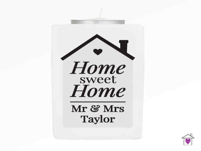 Personalised Home Sweet Home Ceramic Tea Light Candle Holder - Image 2