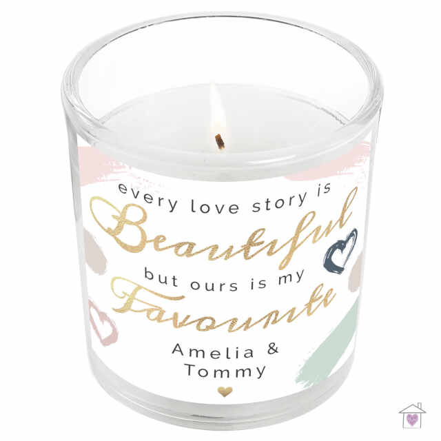 Personalised Every Love Story Is Beautiful Scented Jar Candle - Image 2