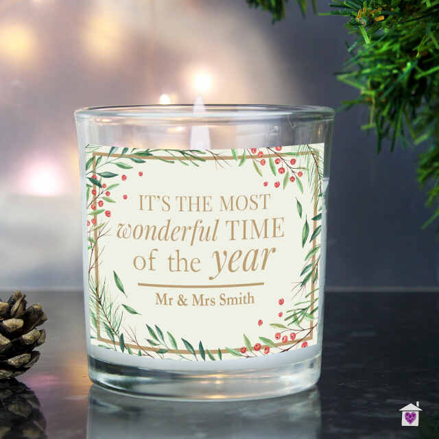 Personalised 'Wonderful Time of The Year' Christmas Scented Jar Candle - Image 5