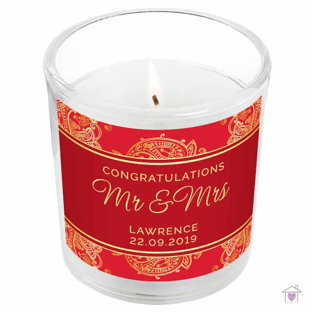 Personalised Paisley Wedding Scented Jar Candle - Image 2