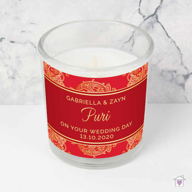 Personalised Paisley Wedding Scented Jar Candle - Image 3