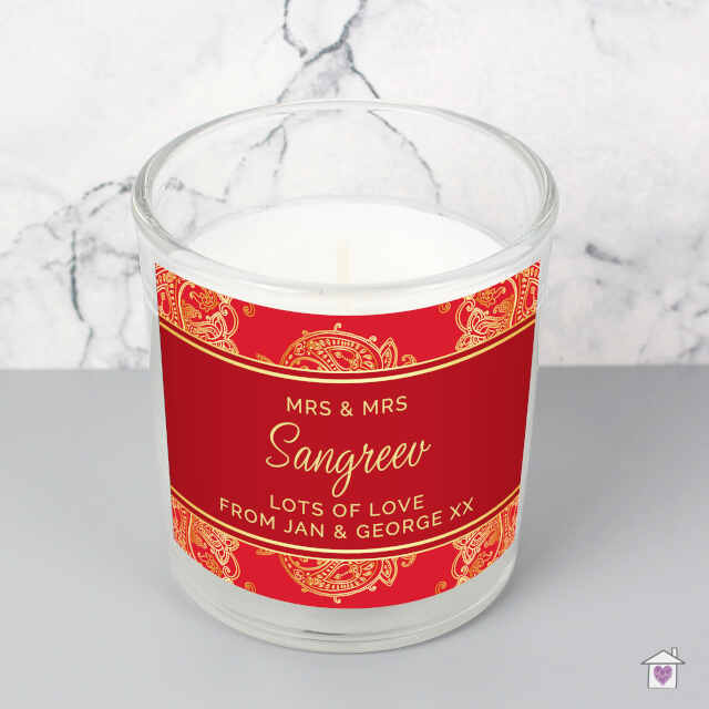 Personalised Paisley Wedding Scented Jar Candle - Image 4