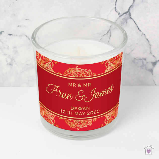Personalised Paisley Wedding Scented Jar Candle - Image 5