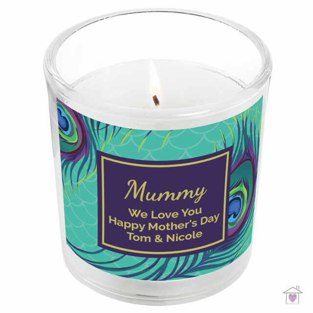 Personalised Peacock Scented Jar Candle - Image 2