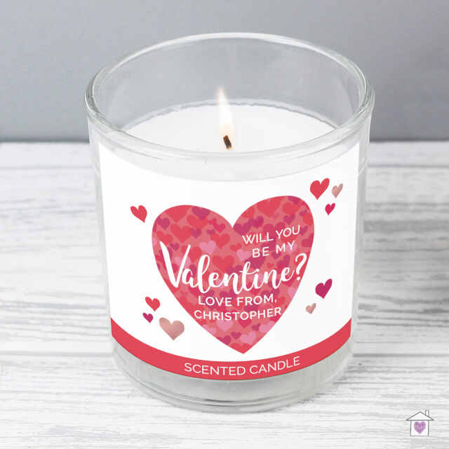 Personalised Valentine's Day Confetti Hearts Scented Jar Candle