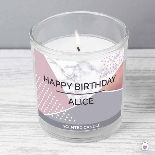 Personalised Geometric Scented Jar Candle