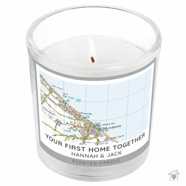 Personalised Present Day Map Compass Scented Jar Candle - Image 2