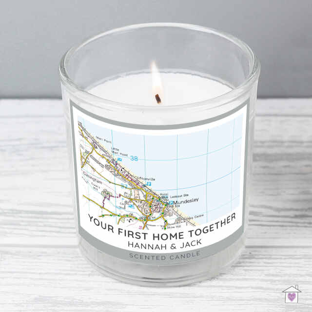 Personalised Present Day Map Compass Scented Jar Candle - Image 3