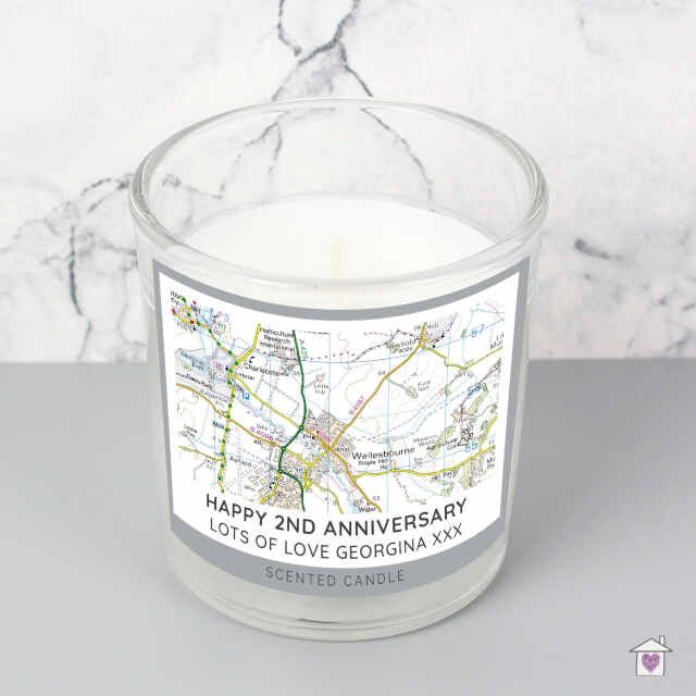 Personalised Present Day Map Compass Scented Jar Candle - Image 4