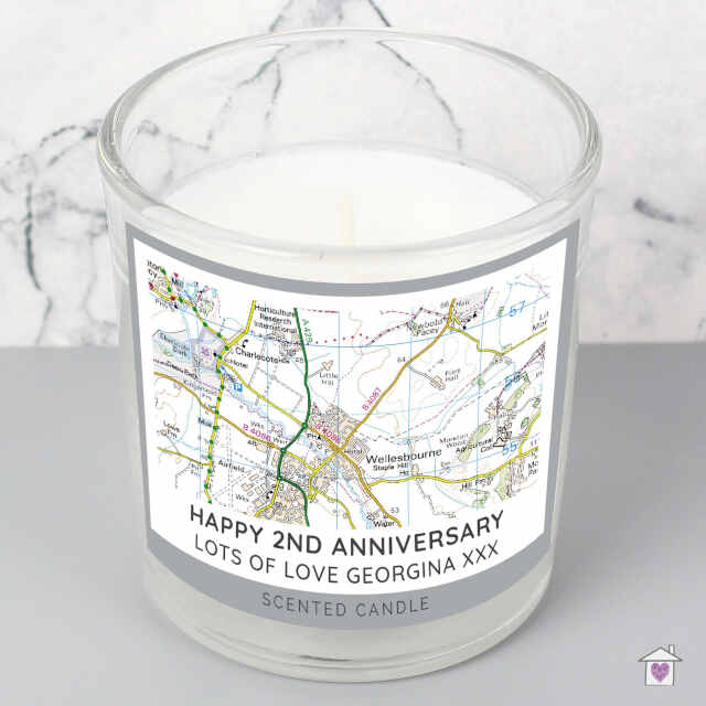 Personalised Present Day Map Compass Scented Jar Candle - Image 5