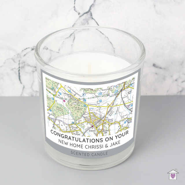 Personalised Present Day Map Compass Scented Jar Candle - Image 6