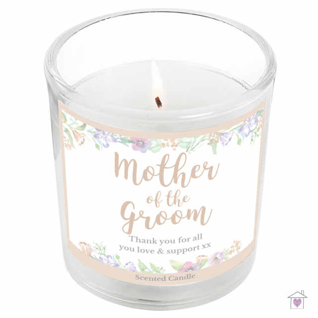 Personalised Mother of the Groom 'Floral Watercolour Wedding' Scented Jar Candle - Image 4