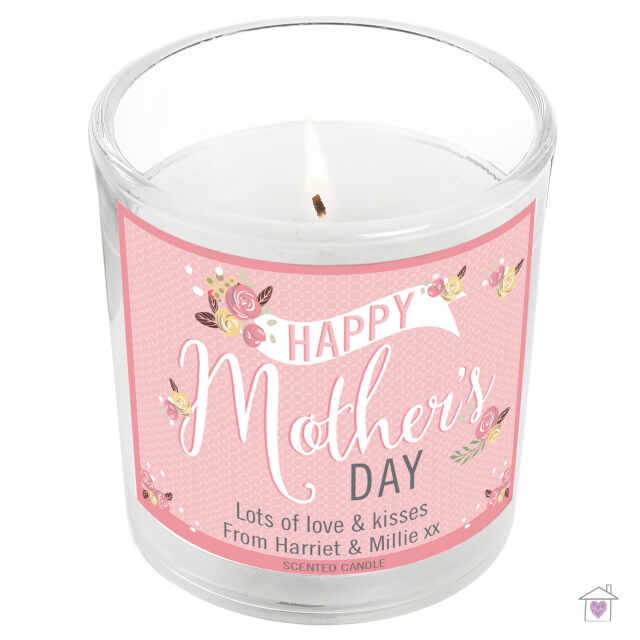 Personalised Floral Bouquet Mother's Day Scented Jar Candle - Image 2