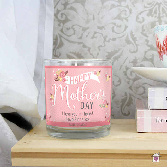 Personalised Floral Bouquet Mother's Day Scented Jar Candle - Image 3