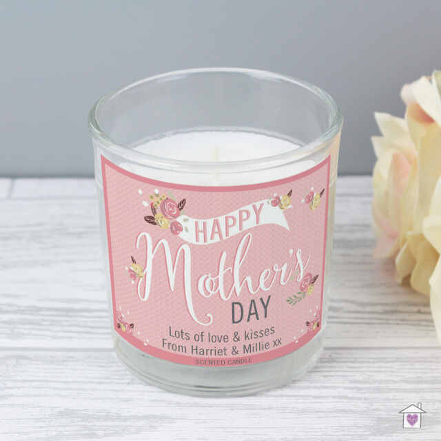 Personalised Floral Bouquet Mother's Day Scented Jar Candle - Image 4