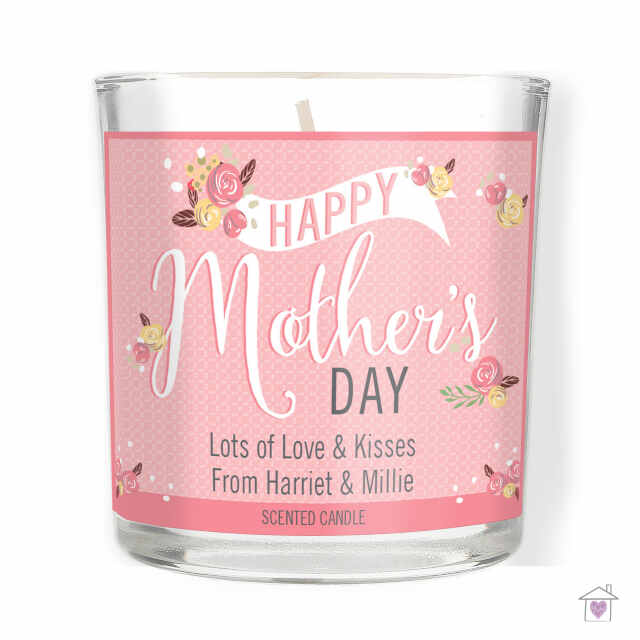Personalised Floral Bouquet Mother's Day Scented Jar Candle - Image 5