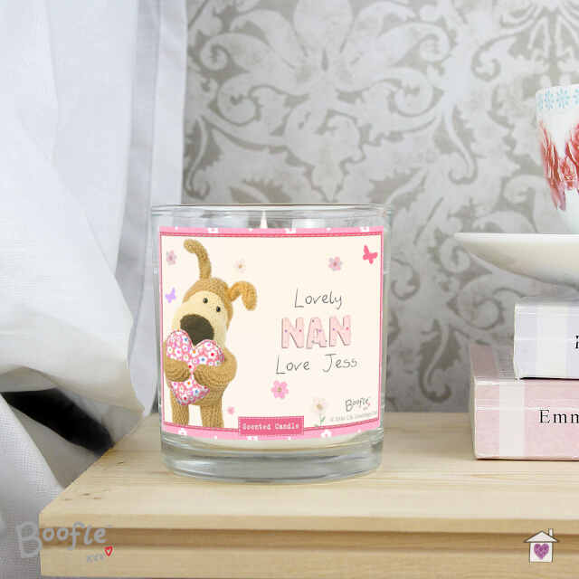 Personalised Boofle Flowers Scented Jar Candle