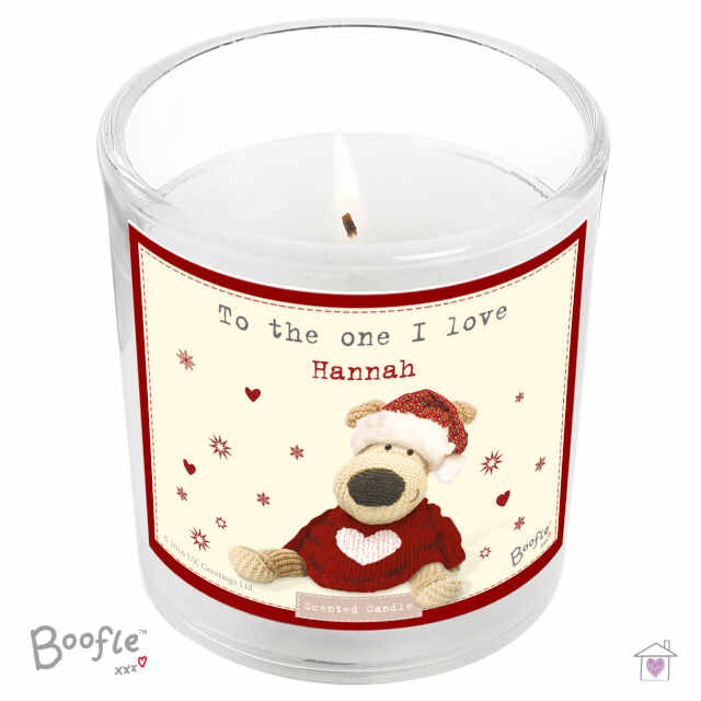 Personalised Boofle Christmas Love Scented Jar Candle - Image 2