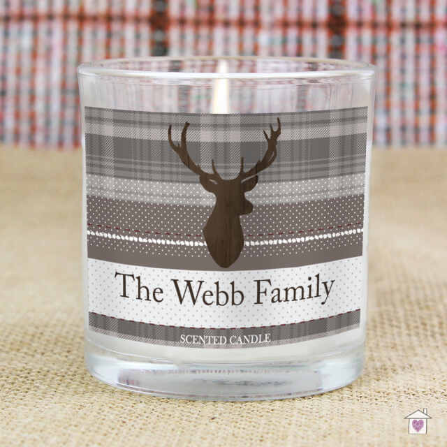 Personalised Highland Stag Scented Jar Candle