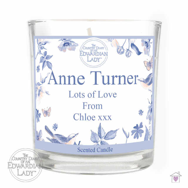 Personalised Country Diary Blue Blossom Scented Jar Candle - Image 5