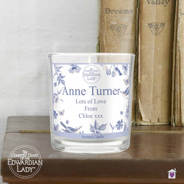 Personalised Country Diary Blue Blossom Scented Jar Candle - Image 6