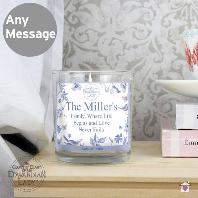 Personalised Country Diary Blue Blossom Scented Jar Candle - Image 7