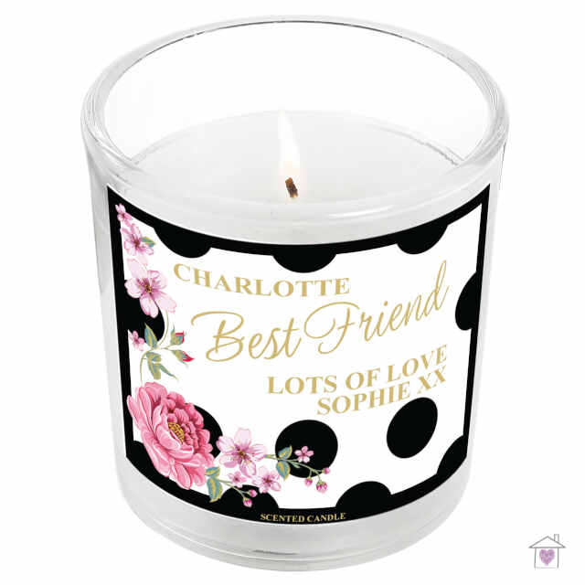 Personalised Floral Dot Scented Jar Candle - Image 2