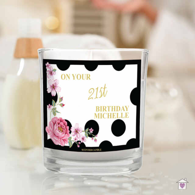 Personalised Floral Dot Scented Jar Candle - Image 6