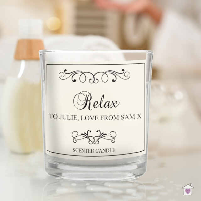 Personalised Black Swirl Scented Jar Candle
