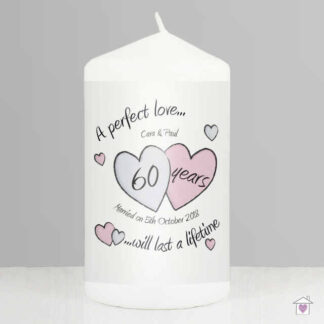 Personalised A Perfect Love Diamond Anniversary Candle